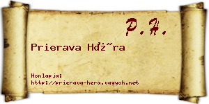 Prierava Héra névjegykártya